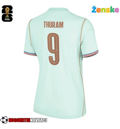 Ženske Nogometnih dresov Francija Marcus Thuram #9 Gostujoči SP 2026 Kratki rokavi Ženske Nogometnih dresov Francija Marcus Thuram #9 Gostujoči SP 2026 Kratki rokavi